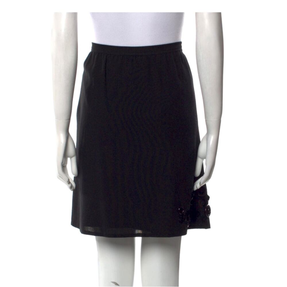 Moschino Black Wool A-Line Embellished Skirt Womens M - Picture 3 of 8